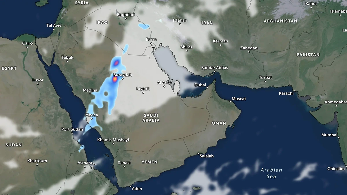 Weather conditions across the Middle East and Arabian Peninsula on January 6